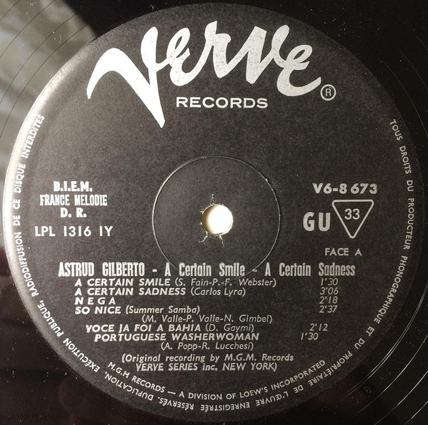 Astrud Gilberto , Walter Wanderley - A Certain Smile A Certain Sadness | Verve Records (V6-8673) - 3 Astrud Gilberto , Walter Wanderley - A Certain Smile A Certain Sadness | Verve Records (V6-8673) - 3