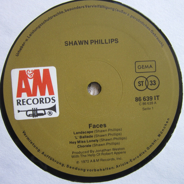 Shawn Phillips - Faces | A&M Records (86 639IT) - 3