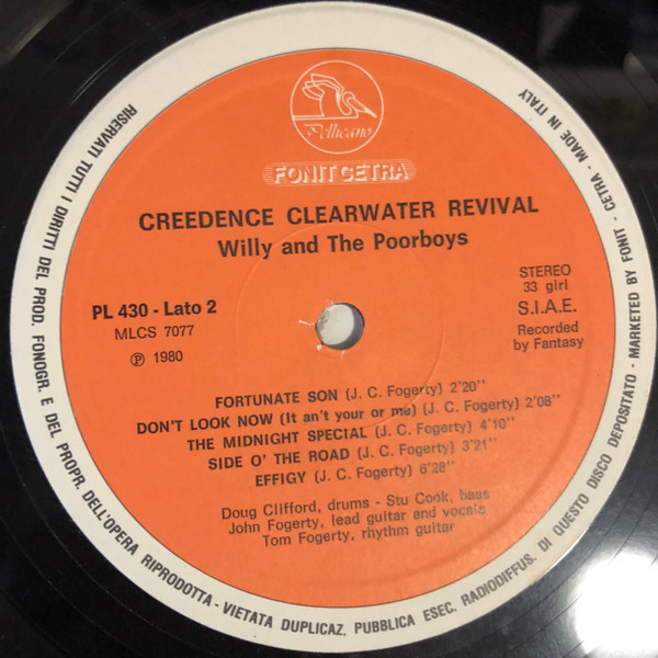 Creedence Clearwater Revival - Willy And The Poor Boys | Fonit Cetra (PL 430) - 4