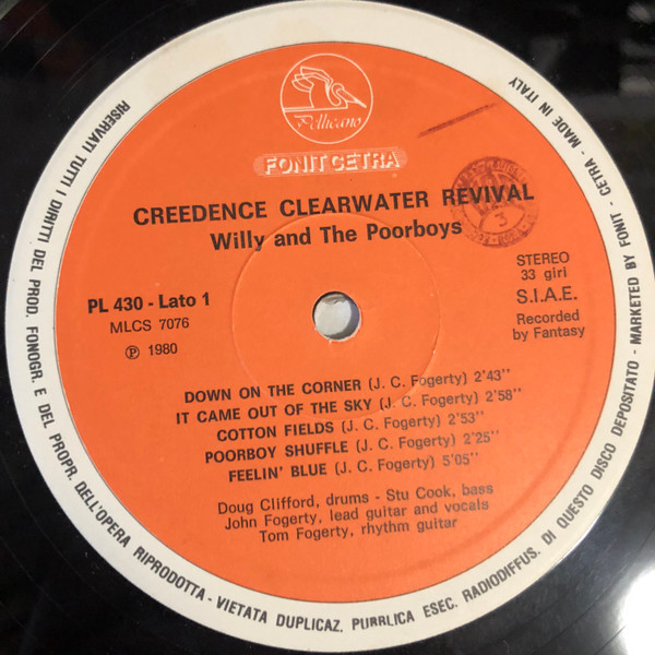 Creedence Clearwater Revival - Willy And The Poor Boys | Fonit Cetra (PL 430) - 3