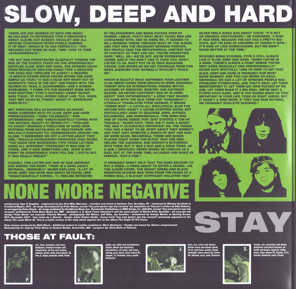 Type O Negative - Slow, Deep And Hard | Roadrunner Records (RCV1 726504) - 4 Type O Negative - Slow, Deep And Hard | Roadrunner Records (RCV1 726504) - 4