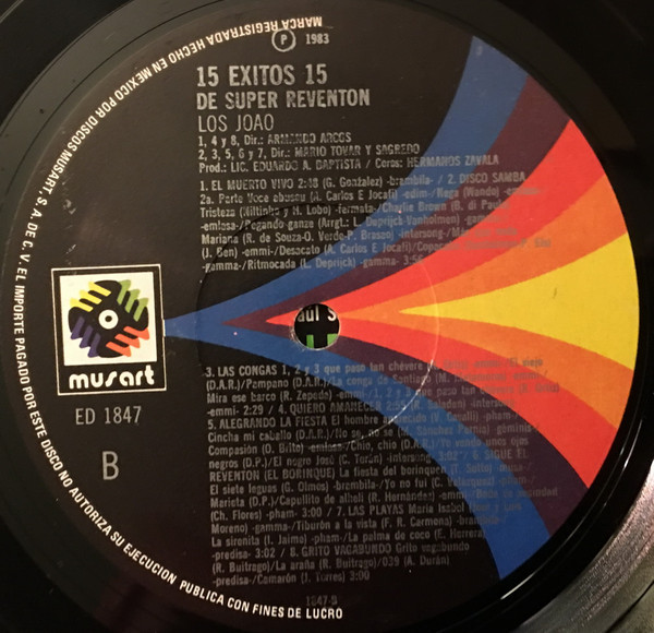Los João - 15 Exitos De Super Reventón | Musart (ED 1847) - 4