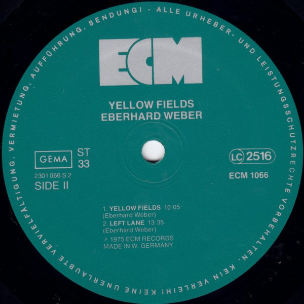 Eberhard Weber - Yellow Fields | ECM Records (ECM 1066 ST) - 4