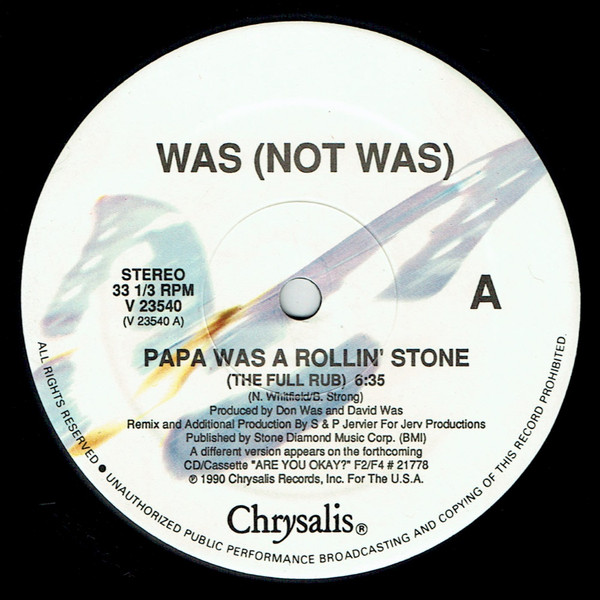 Was (Not Was) - Papa Was A Rollin' Stone | Chrysalis (V 23540)