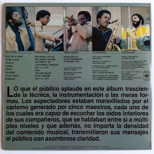 The V.S.O.P. Quintet - The Quintet | CBS (S 88273) - 2