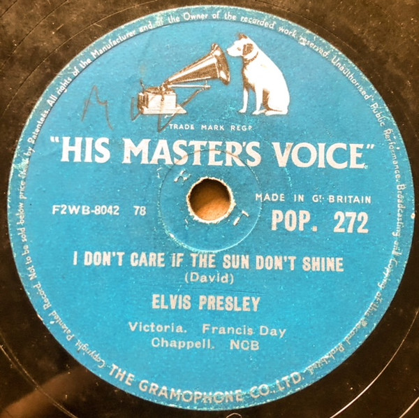 Elvis Presley - Blue Moon / I Don't Care If The Sun Don't Shine | His Master's Voice (POP. 272) - 2