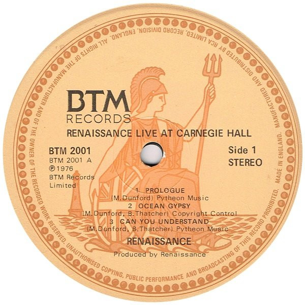 Renaissance - Live At Carnegie Hall | BTM Records (BTM 2001) - 3 Renaissance - Live At Carnegie Hall | BTM Records (BTM 2001) - 3