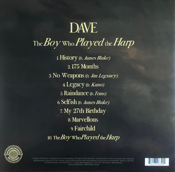 Dave - The Boy Who Played The Harp | Neighbourhood Recordings (NBRHD007LPSR) - 2 Dave - The Boy Who Played The Harp | Neighbourhood Recordings (NBRHD007LPSR) - 2