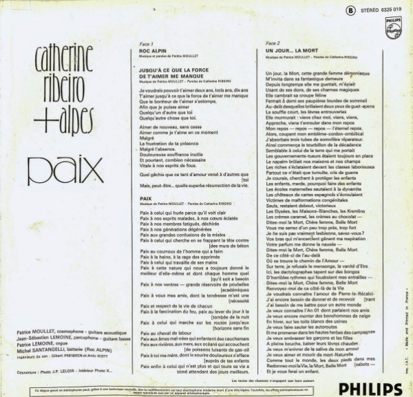 Catherine Ribeiro + Alpes - Paix | Philips (6325 019) - 4