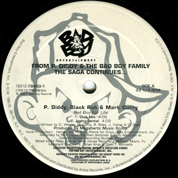 P. Diddy , Black Rob & Mark Curry - Bad Boy For Life | Bad Boy Entertainment (78612-79400-1) - 3