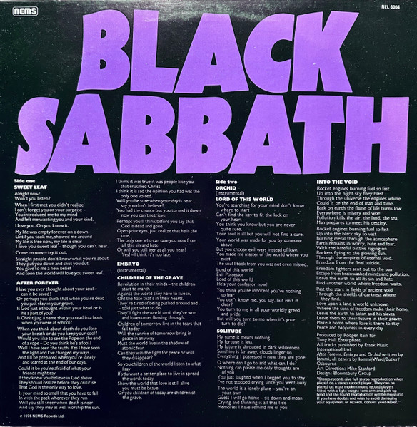 Black Sabbath - Master Of Reality | NEMS (NEL 6004) - 2 Black Sabbath - Master Of Reality | NEMS (NEL 6004) - 2
