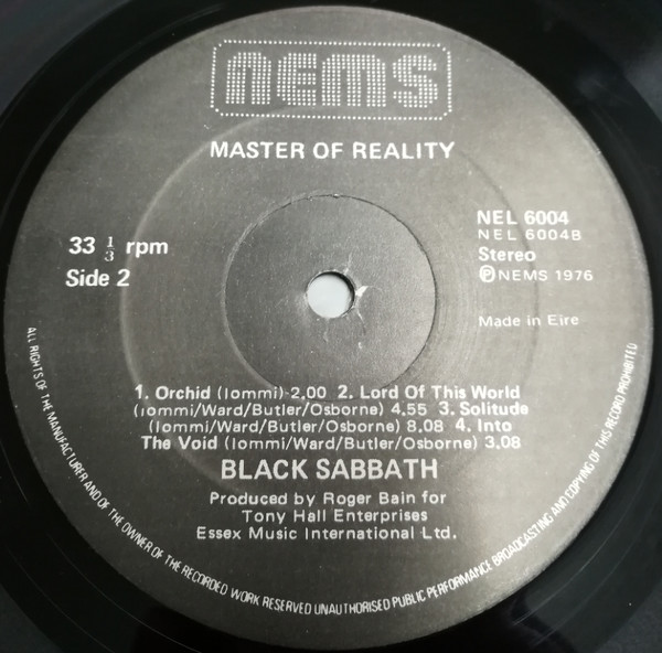Black Sabbath - Master Of Reality | NEMS (NEL 6004) - 4 Black Sabbath - Master Of Reality | NEMS (NEL 6004) - 4