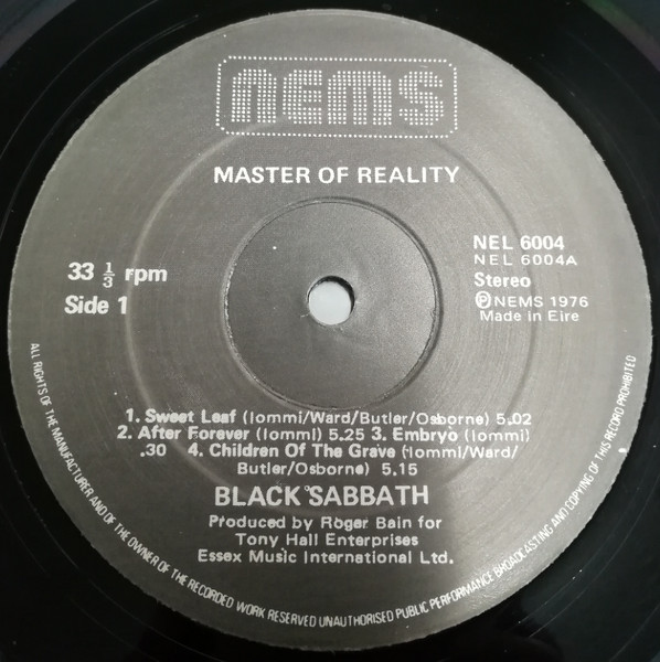 Black Sabbath - Master Of Reality | NEMS (NEL 6004) - 3 Black Sabbath - Master Of Reality | NEMS (NEL 6004) - 3
