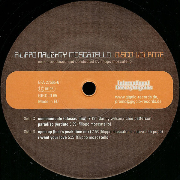 Filippo Moscatello - Disco Volante | International Deejay Gigolo Records (GIGOLO 65) - 4 Filippo Moscatello - Disco Volante | International Deejay Gigolo Records (GIGOLO 65) - 4