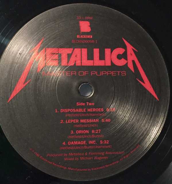 Metallica - Master Of Puppets | Blackened (BLCKND005R-1) - 2