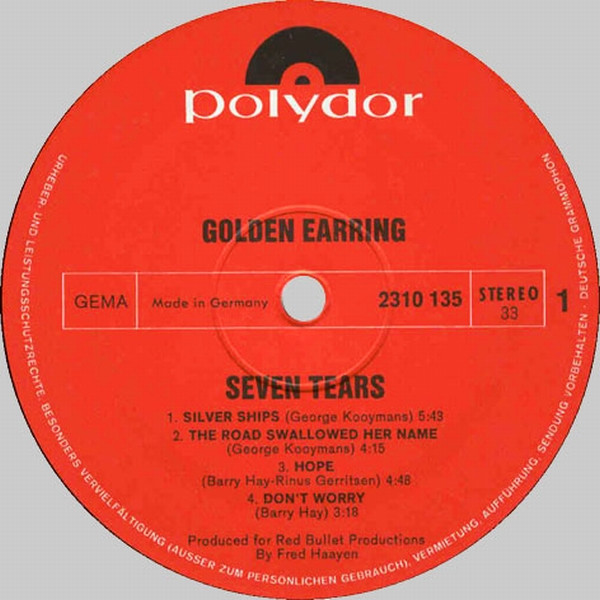 Golden Earring - Seven Tears | Polydor (2310 135) - 4