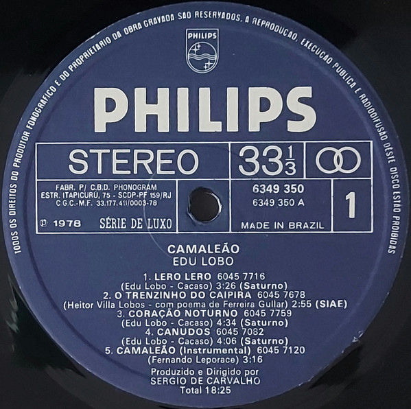 Edu Lobo - Camaleão | Philips (6349 350) - 3