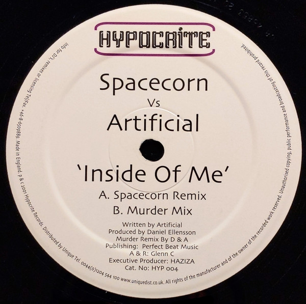 Spacecorn Vs Artificial - Inside Of Me | Hypocrite Records (HYP 004) - main