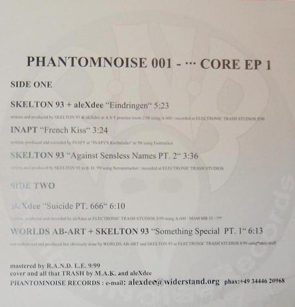 Various - Core EP 1 | Phantomnoise Records (PHANTOMNOISE 001) - 3