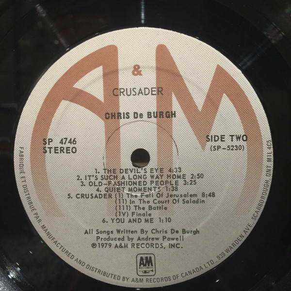 Chris De Burgh - Crusader | A&M Records (SP 4746) - 3 Chris De Burgh - Crusader | A&M Records (SP 4746) - 3
