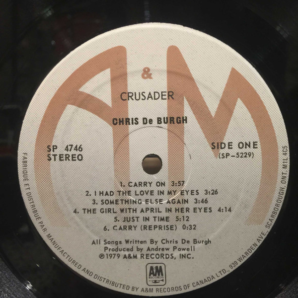 Chris De Burgh - Crusader | A&M Records (SP 4746) - 2 Chris De Burgh - Crusader | A&M Records (SP 4746) - 2