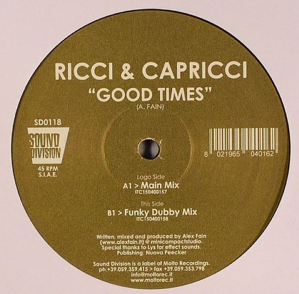 Ricci & Capricci - Good Times | Sound Division (SD 0118)