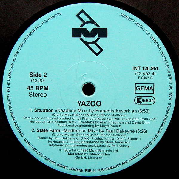 Yazoo - Situation (Remix) | Mute (INT 126.951) - 4