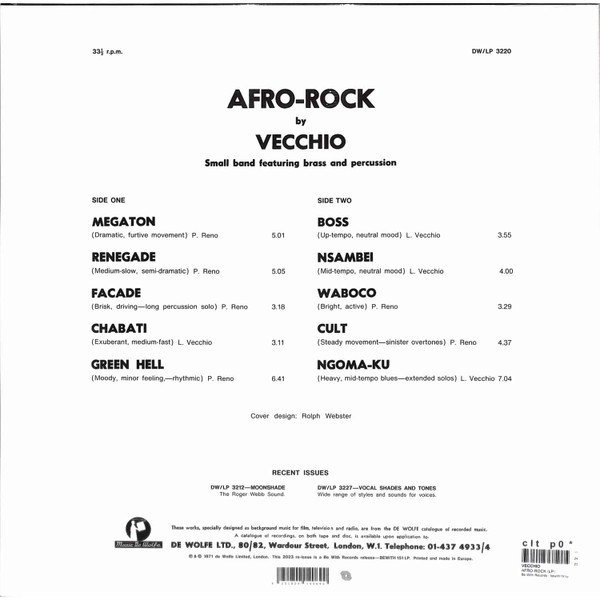 Luis Vecchio - Afro-Rock | Be With Records (BEWITH151LP) - 2