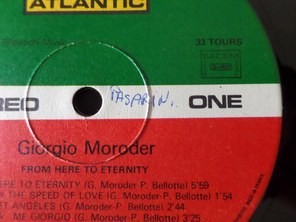 Giorgio Moroder - From Here To Eternity | WEA Filipacchi Music (50 388) - 3