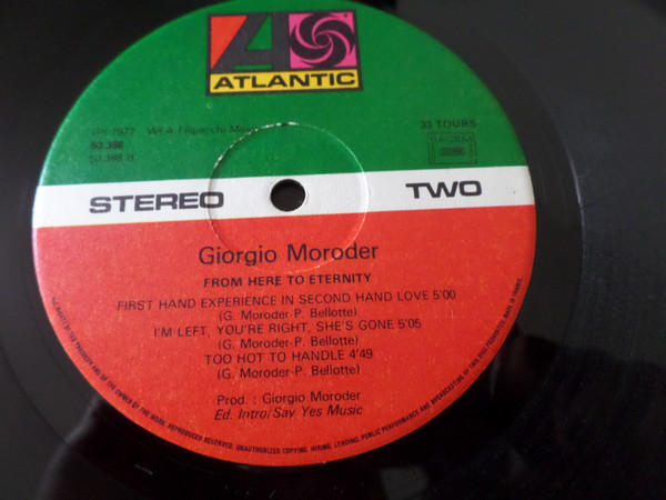Giorgio Moroder - From Here To Eternity | WEA Filipacchi Music (50 388) - 4
