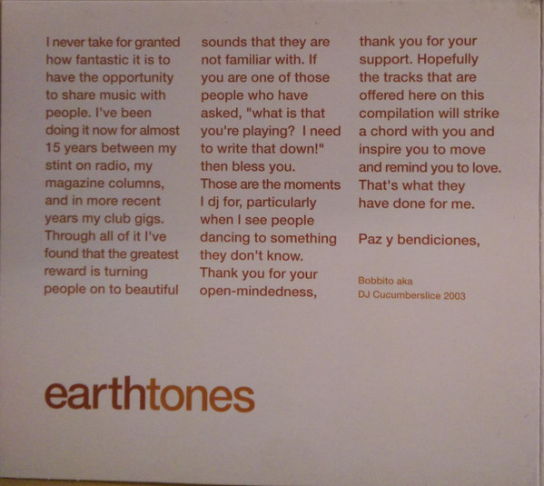 Bobbito - Earthtones | R2 Records (R2CD005) - 4 Bobbito - Earthtones | R2 Records (R2CD005) - 4
