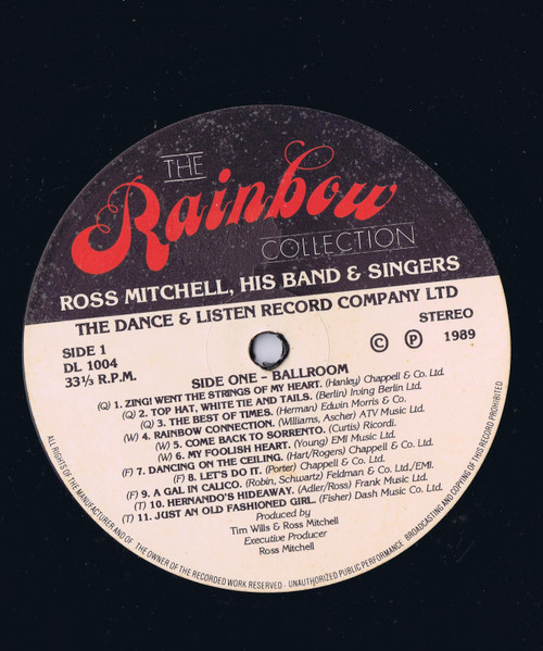 Ross Mitchell His Band & Singers - The Rainbow Collection | Dance & Listen (DL 1004) - 3