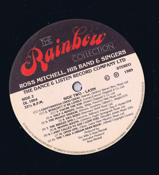 Ross Mitchell His Band & Singers - The Rainbow Collection | Dance & Listen (DL 1004) - 4