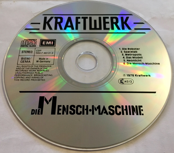 Kraftwerk - Die Mensch-Maschine CD | EMI (CDP 564-7 46131 2) - 3 Kraftwerk - Die Mensch-Maschine CD | EMI (CDP 564-7 46131 2) - 3