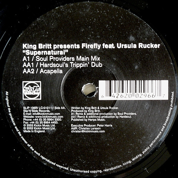 King Britt Presents Firefly Feat. Ursula Rucker - Supernatural | Slip 'n' Slide (SLIP 106R)