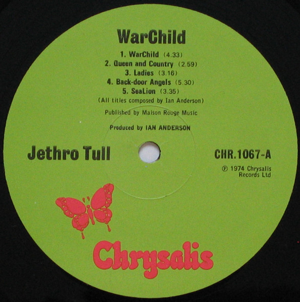 Jethro Tull - War Child | Chrysalis (CHR 1067) - 3 Jethro Tull - War Child | Chrysalis (CHR 1067) - 3
