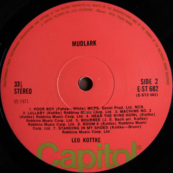 Leo Kottke - Mudlark | Capitol Records (E-ST 682) - 4 Leo Kottke - Mudlark | Capitol Records (E-ST 682) - 4