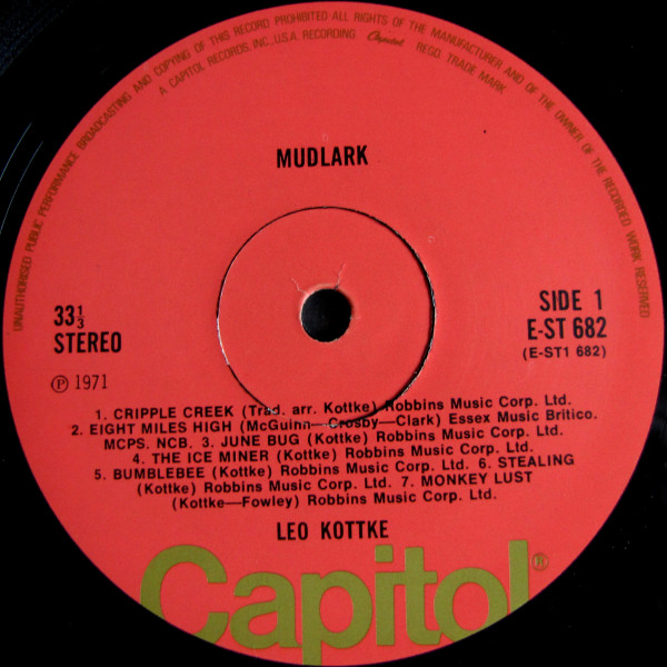 Leo Kottke - Mudlark | Capitol Records (E-ST 682) - 3 Leo Kottke - Mudlark | Capitol Records (E-ST 682) - 3