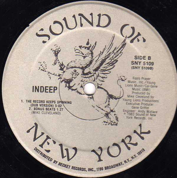 Indeep - The Record Keeps Spinning | Sound Of New York (SNY 5109) - 2