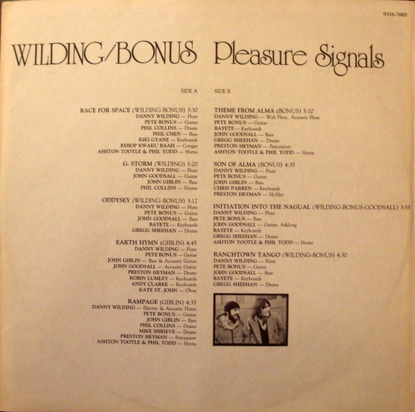 Danny Wilding / Peter Bonas - Pleasure Signals | Visa Records (9356 7003) - 3