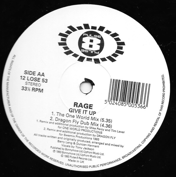 Rage - Give It Up | Pulse-8 Records (12 LOSE 53) - 4