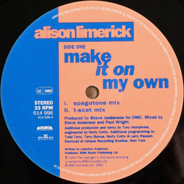 Alison Limerick - Make It On My Own | Arista (614 996) - 2