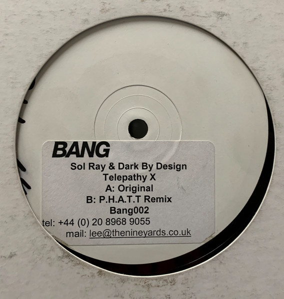 Sol Ray & Dark By Design - Telepathy X | Bang (BANG 002) - main