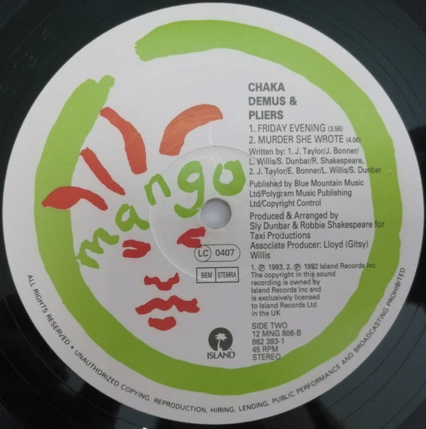 Chaka Demus & Pliers - Tease Me | Mango (12 MNG 806) - 4