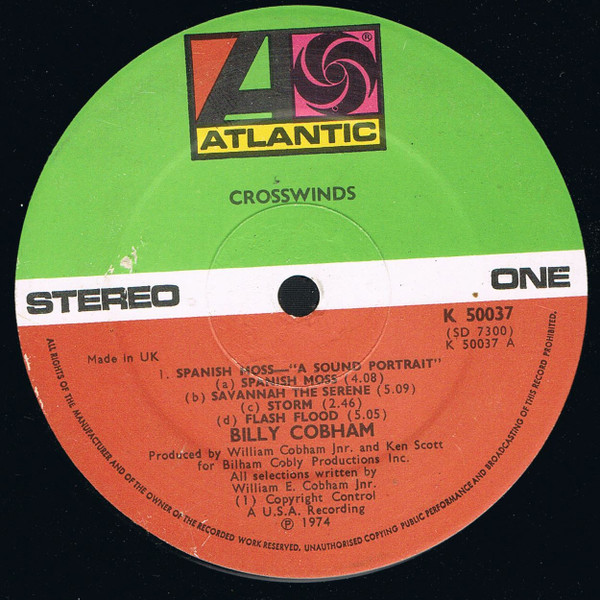 Billy Cobham - Crosswinds | Atlantic (K 50037) - 2