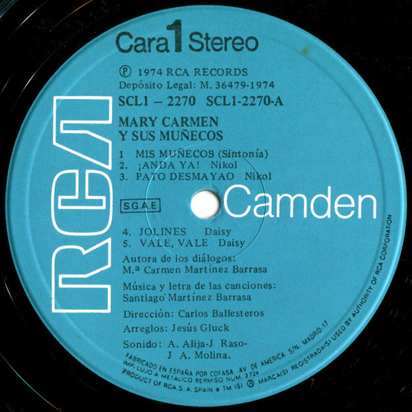 Mary Carmen Y Sus Muñecos - Mary Carmen Y Sus Muñecos | RCA Camden (SCLI-2270) - 2