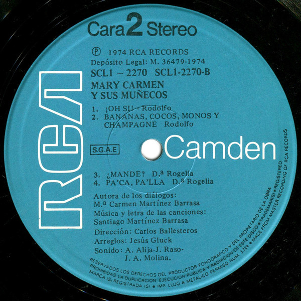 Mary Carmen Y Sus Muñecos - Mary Carmen Y Sus Muñecos | RCA Camden (SCLI-2270) - 3