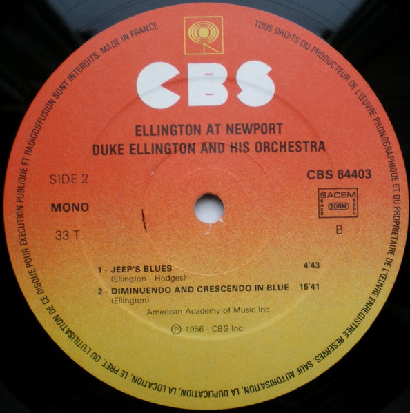 Duke Ellington - Ellington At Newport | CBS (84403) - 4