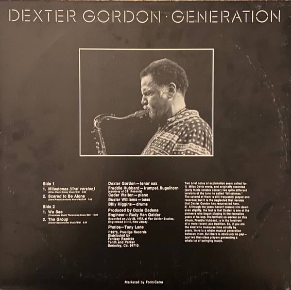 Dexter Gordon - Generation | Prestige (HBS 6067) - 2