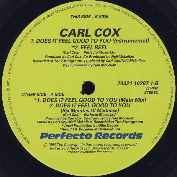 Carl Cox - Does It Feel Good To You | Perfecto (74321 10287 1) - 4